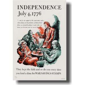   July 4, 1776   Vintage WW2 Reproduction Poster