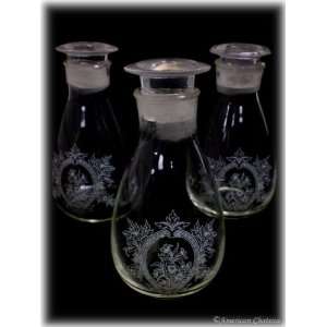  3 Glass Apothecary Storage Decorative Jars Canisters