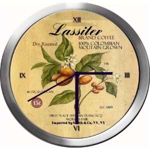  LASSITER 14 Inch Coffee Metal Clock Quartz Movement 