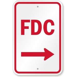  FDC (With Right Arrow) High Intensity Grade Sign, 18 x 12 