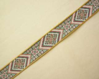 This trim is approximately 1 1/8 inches wide. It is 3 yards long.