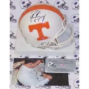 Peyton Manning Hand Signed Tennessee Volunteers Mini Helmet 