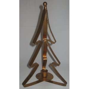   Gold Metal Christmas Tree Tall Candle Holder 