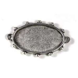  Oval Hobnail Bezel, Silver Plated Arts, Crafts & Sewing