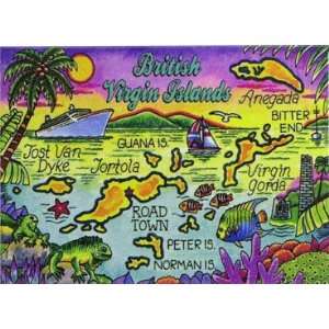  British Virgin Islands Tortola Map Caribbean Fridge 