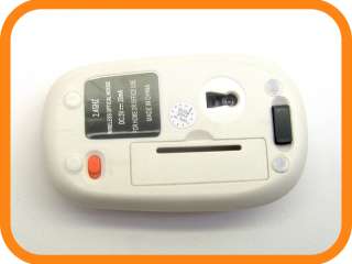 New SLIM white orange cordless USB scroll mouse souris  