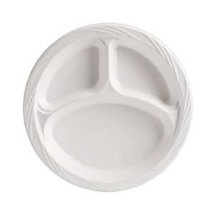  Chinet Plastic Plates, 10 1/4 inches, White, Round, 3 