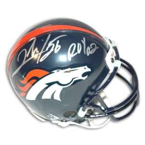   Denver Broncos Autographed Mini Helmet with ROY 02 Inscription Sports