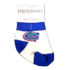    Florida Gators White Baby Socks W/Blue Trim