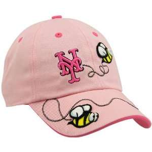   New York Mets Girls Pink Bumble Bee Adjustable Hat