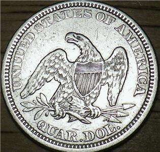 1861 US Seated Liberty SILVER Quarter Dollar   GREAT COIN   Very Nice 