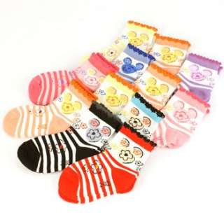 Baby Infant Girl Age 6 9 months Cotton 12 Pairs Crew Mid Calf Socks 