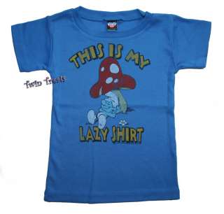 Junk Food Smurfs THIS IS MY LAZY SHIRT Tee NEW Toddler  