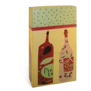 Wine Gift Box Imprinted Wine Bottle Design   Hold Double Bottle 