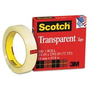  NEW Transparent Glossy Tape, 3/4 x 72 Yards, 3 Core 