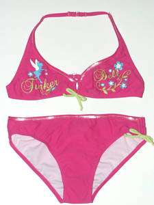 New DISNEY TINKER BELL Bikini Swimsuit Girls Sz L 10 12  