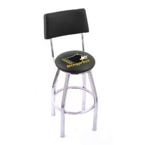  Michigan Tech 25 Single ring swivel bar stool with Chrome 