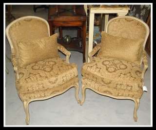   of Fine Designer Louis XV Bergere Chairs by Baker Furniture Co  