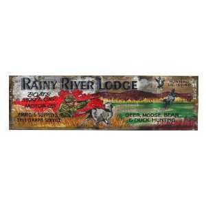  Customizable Large Rainy River Lodge Vintage Style Wooden 