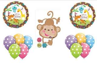   WELCOME BABY SHOWER BALLOONS MONKEY DECORATIONS boy girl Jungle zoo