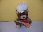 RUSS Bear TOASTY Chefs Hat wooden Spoon Red Heart Plush Stuffed 