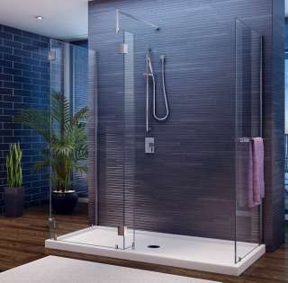 Fleurco Walk In Shower System, 3/8 Clear Tempered Glass  