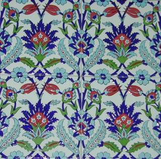   x8 Turkish Ceramic/China IN RELIEF Iznik Tulip Design Tiles  