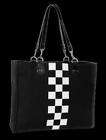 MINI Cooper Black Checkered Flag Tote Bag Purse New OEM