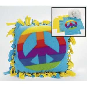  Fleece Peace Sign Tied Pillow Craft Kit   Craft Kits 