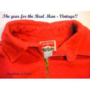 Marlboro Man Vintage Red Corduroy Pullover Shirt Jacket Winter Outter 