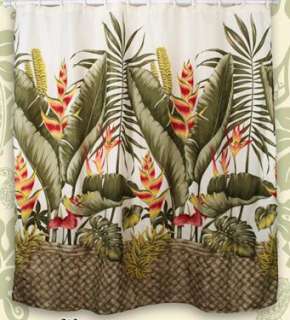   Leaf Banana Hawaiian Quilt Print Bathroom Fabric Shower Curtain  