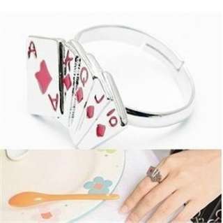 Fashion Lovely & Poker Design Playing Card Ancient Ring w71 great gift 