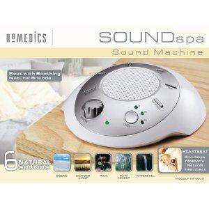 HoMedics Sound Spa Relaxation Sound Machine w/6 Nature Sounds Silver 