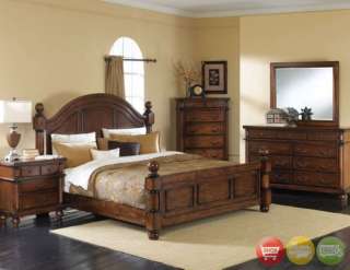 Piece Traditional Queen Walnut Bedroom Furniture Set  