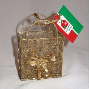 Gold Metal Basket Christmas Ornament
