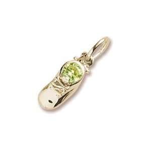  August Birthstone Charm in Yellow Gold Jewelry