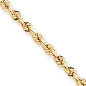    5mm, 10 Karat Yellow Gold, Diamond Cut Rope Chain   9 inch Jewelry