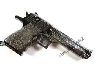 Black Desert Eagle Pistol Gun Model Military Weapon Metal KeyRing Key 