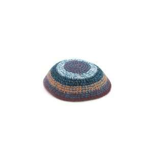  16 Centimeter Knitted Kippa in Pattern of Multi Colored 