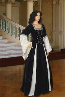 Medieval Renaissance Dress in Gothic Style Handmade from Velvet  