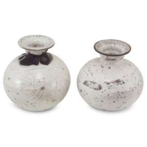  Bulging, vases (pair)