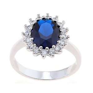   Cttw Cubic Zirconia Sapphire Princess Diana Royal Ring Jewelry
