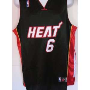 Lebron James # 6 Miami Heat Jersey Black Size 50 (Large)  
