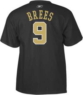 Drew Brees Reebok Name and Number New Orleans Saints T Shirt  