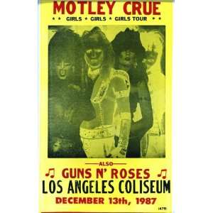  Motley Crue At Los Angeles Coliseum 1987 14 X 22 Vintage 