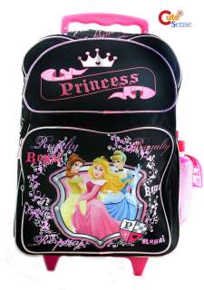 Disney Princess School Roller Backpack /Rolling Bag Large Black
