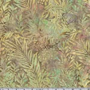  45 Wide Rayon Batik Challis Fronds Spring Fabric By The 