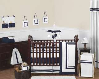   navy blue hotel baby collection 9pc crib bedding set hotel wh nv 9 fs