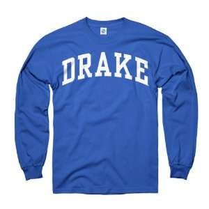  Drake Bulldogs Royal Arch Long Sleeve T Shirt Sports 