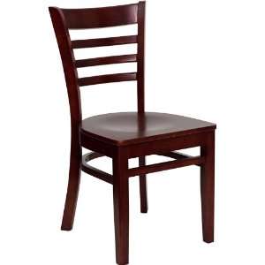   Mahogany Finished Ladder Back Wooden Restaurant Chair